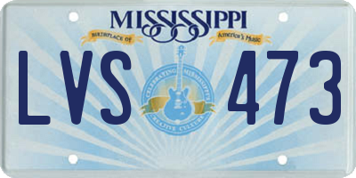 MS license plate LVS473