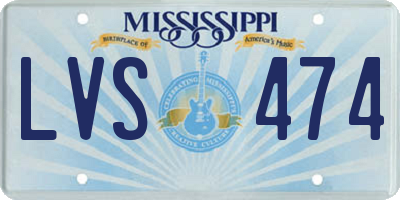 MS license plate LVS474