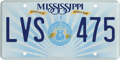 MS license plate LVS475