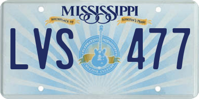 MS license plate LVS477