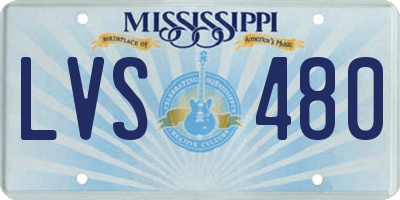 MS license plate LVS480