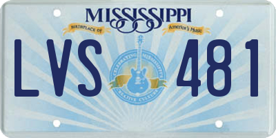 MS license plate LVS481