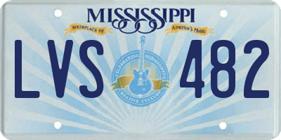 MS license plate LVS482