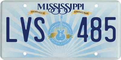 MS license plate LVS485