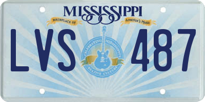 MS license plate LVS487