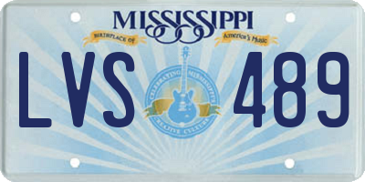 MS license plate LVS489