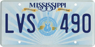 MS license plate LVS490