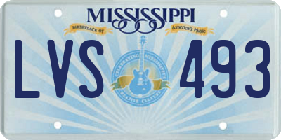 MS license plate LVS493