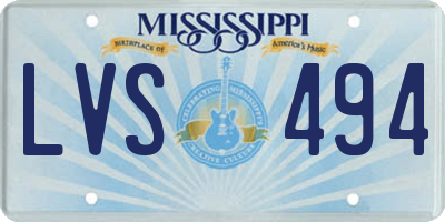MS license plate LVS494