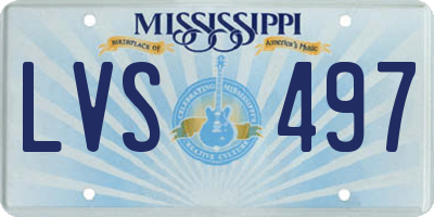 MS license plate LVS497