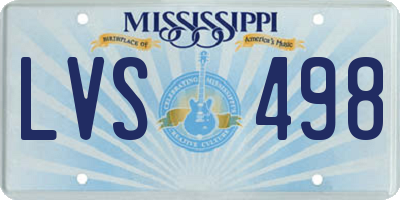 MS license plate LVS498