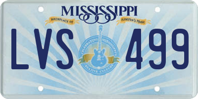 MS license plate LVS499