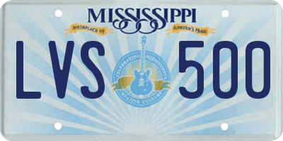 MS license plate LVS500