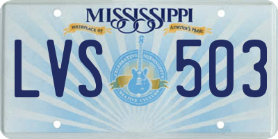 MS license plate LVS503