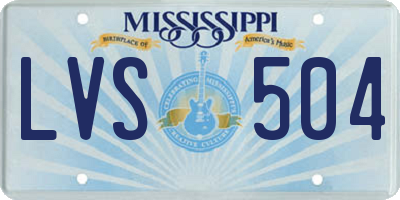 MS license plate LVS504