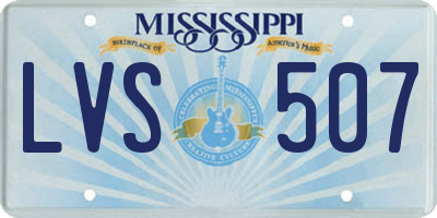 MS license plate LVS507