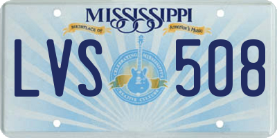 MS license plate LVS508