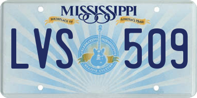 MS license plate LVS509
