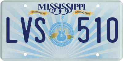 MS license plate LVS510