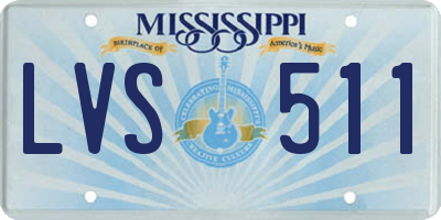MS license plate LVS511