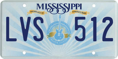 MS license plate LVS512