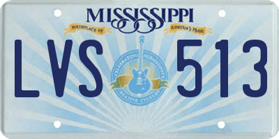 MS license plate LVS513