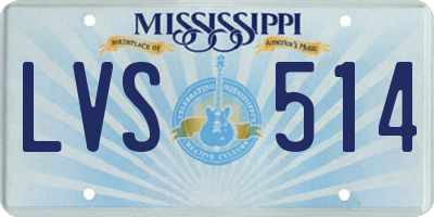 MS license plate LVS514