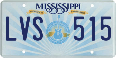 MS license plate LVS515