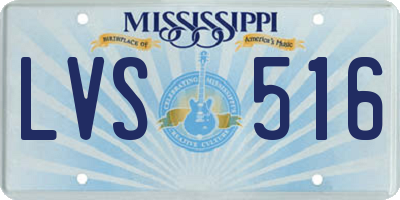 MS license plate LVS516