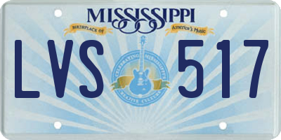 MS license plate LVS517