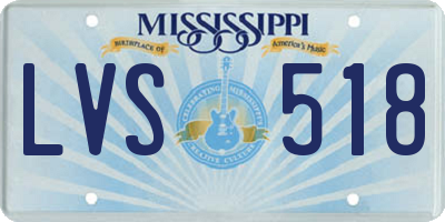 MS license plate LVS518
