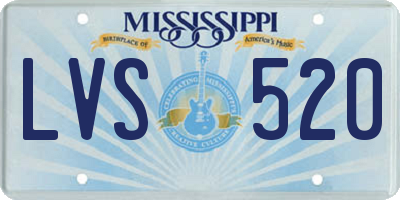 MS license plate LVS520