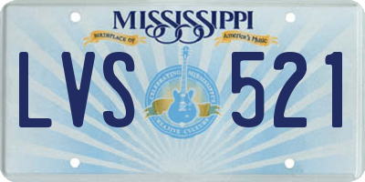 MS license plate LVS521