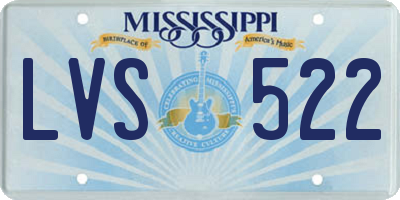 MS license plate LVS522