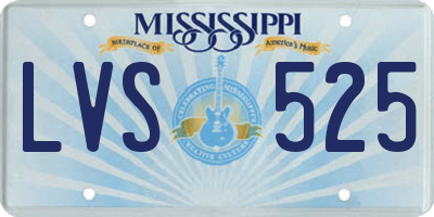 MS license plate LVS525