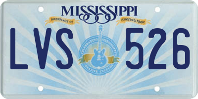 MS license plate LVS526