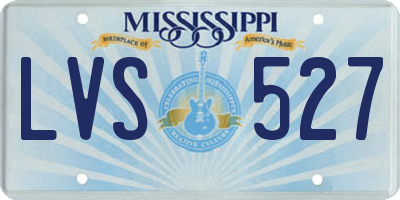 MS license plate LVS527