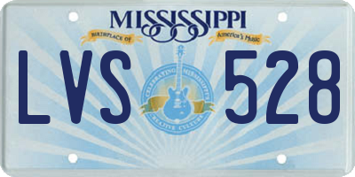 MS license plate LVS528