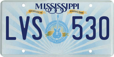 MS license plate LVS530