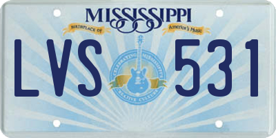 MS license plate LVS531