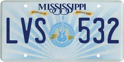 MS license plate LVS532