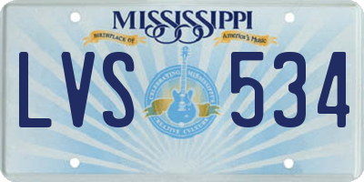 MS license plate LVS534