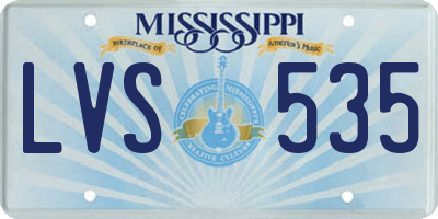 MS license plate LVS535