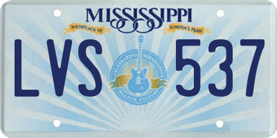 MS license plate LVS537