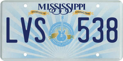 MS license plate LVS538