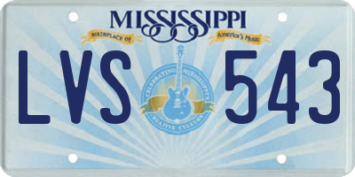 MS license plate LVS543