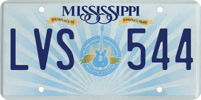 MS license plate LVS544