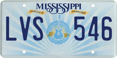 MS license plate LVS546