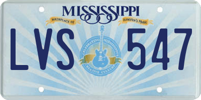 MS license plate LVS547