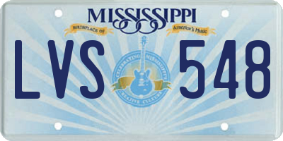MS license plate LVS548